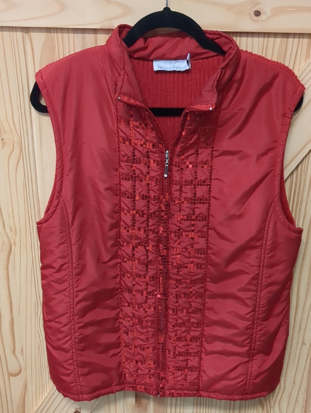 Women's Red Sequin Vest